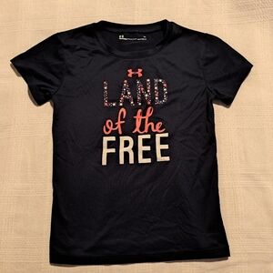 Under Armour girls size 6X navy heat gear shirt